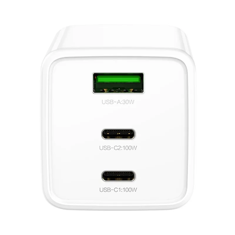 RECCI RC110E 100W GaN Charger for Laptop Smartphone Tablet PD QC3.0 Fast Charging Adapter with 2 USB-C + 1 USB-A Ports, EU Plug