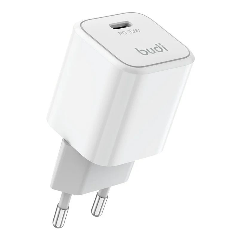 BUDI AC019ETTW 33W zestaw ładowarki podróżnej z kablem danych 1,2 m 65 W, pojedynczy port USB-C, szybkie ładowanie, adapter zasilający