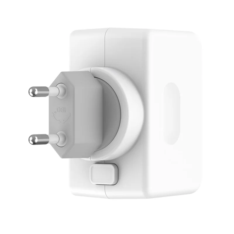 Ładowarka podróżna BUDI AC352EW 65 W, USB-A + 2 gniazda typu C, zasilacz sieciowy z obracalnym wtykiem do laptopa/urządzeń wielu, wtyk typu EU