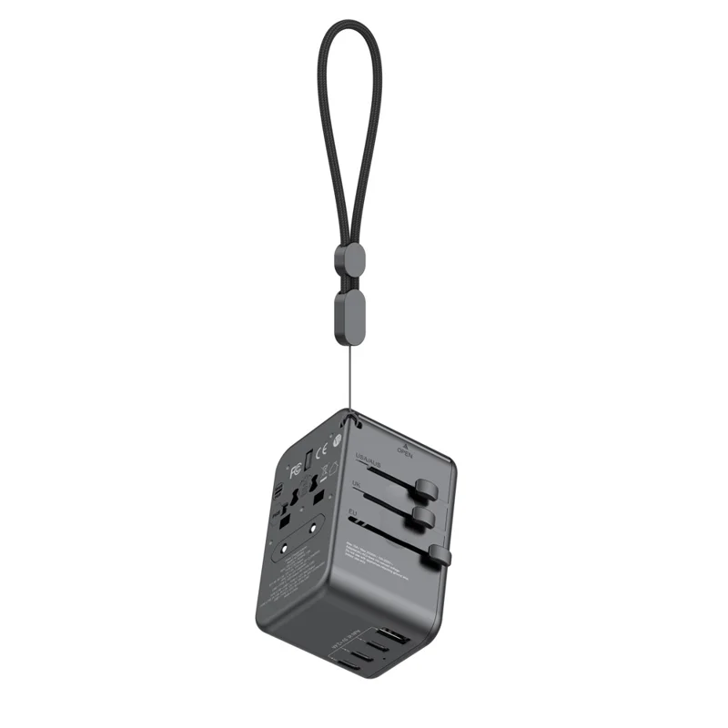 BUDI AC355B65 65W GaN Global Travel Charger 4 Type-C + USB-A Multi-Port Fast Charging Wall Charger Adapter