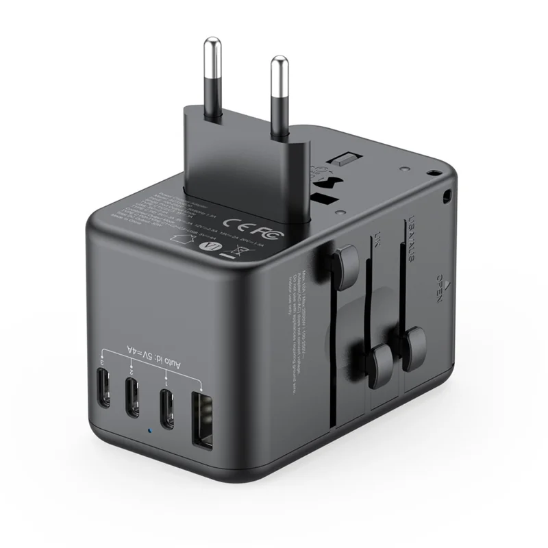 BUDI AC355B30 30W Global Travel Charger 4 Type-C + USB-A Multi-Port Fast Charging Charger Adapter