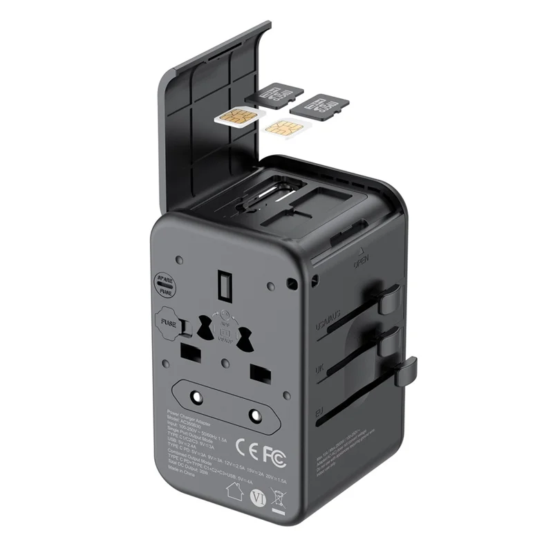 BUDI AC355B30 30W Global Travel Charger 4 Type-C + USB-A Multi-Port Fast Charging Charger Adapter