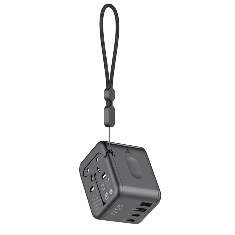 Carregador Global BUDI AC358B20 20W Adaptador de Energia de Carregamento Rápido com 2 Portas USB-C + 2 Portas USB-A