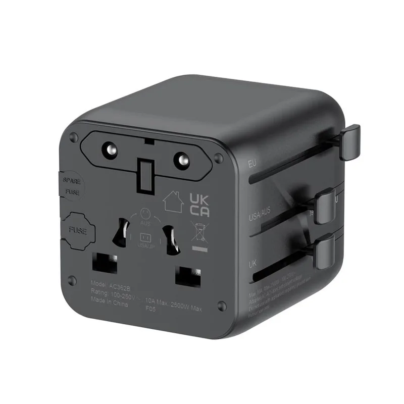 BUDI AC362B Global Travel Socket Converter Adapter Power Plug Wall Charger Block