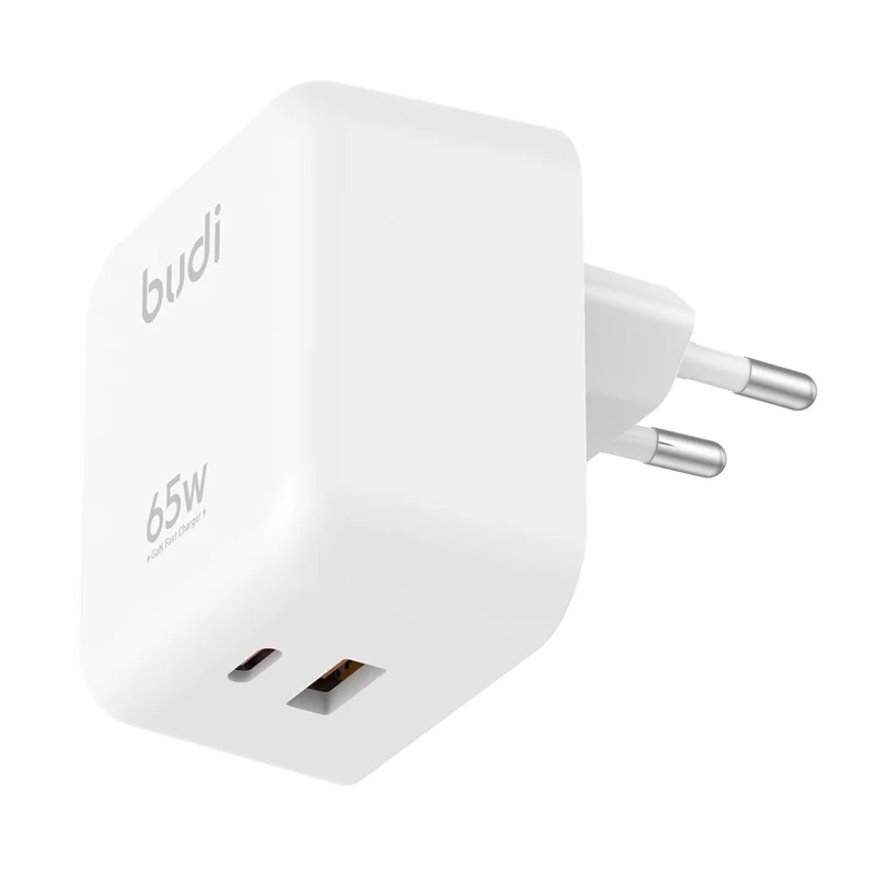 BUDI AC320EW 65W GaN Caricatore USB-A + Porte USB-C Ricarica Rapida Adattatore di Alimentazione per Laptop / Notebook, Spina UE