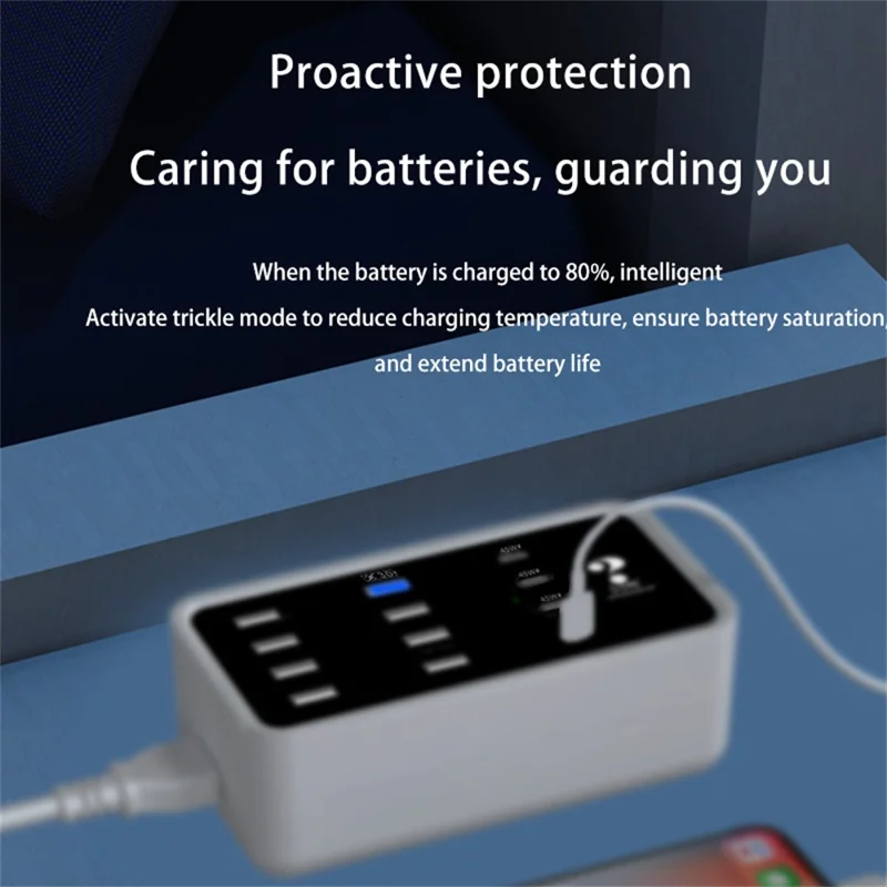 Carregador USB Multiporta CDA31-12 12 Portas QC3.0 + Estação de Carregamento Rápido PD para Telefone e Tablet - Plugue Europeu