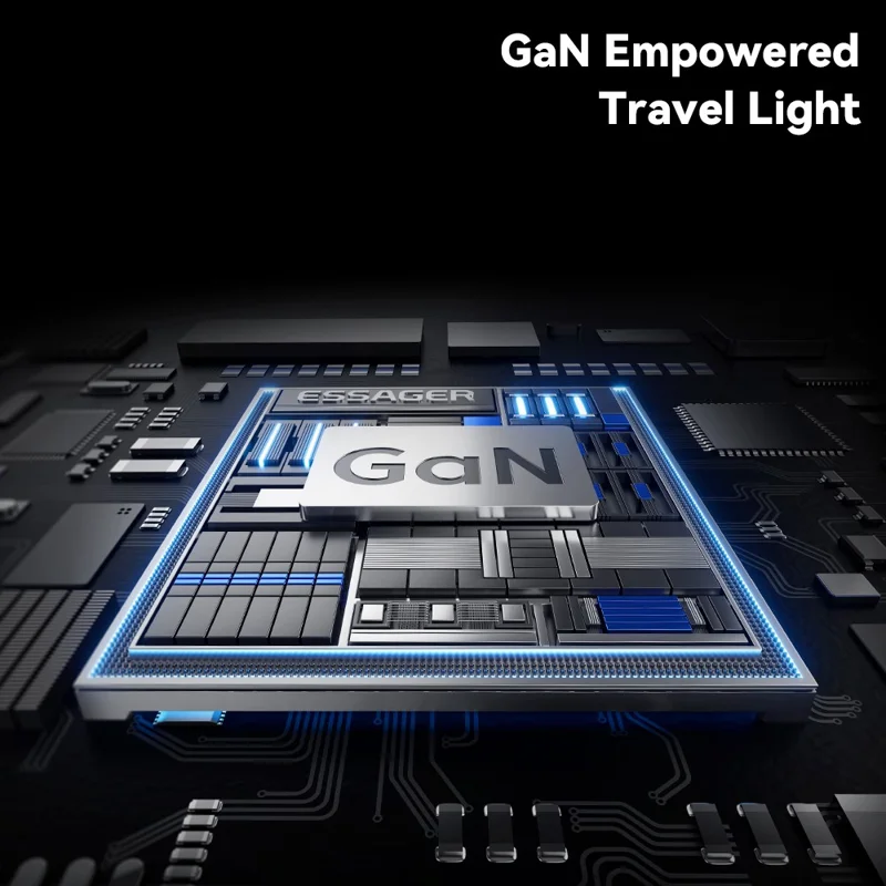 ESSAGER 3 em 1 Adaptador de Viagem Carregador Portátil 5000mAh Carregamento Rápido Carregador Portátil Magnético de Alta Capacidade - Preto / Plugue EUA