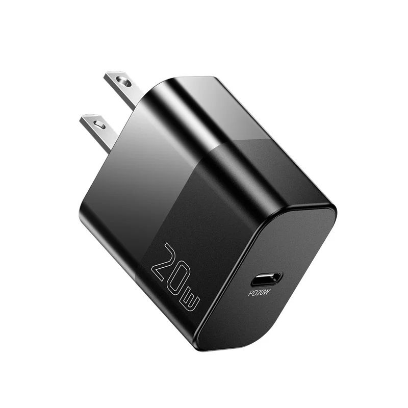 ESSAGER ABS PD 20W Wall Charger USB-C Fast Charging Mobile Phone Adapter Safe Efficient Charger - Black  /  US Plug