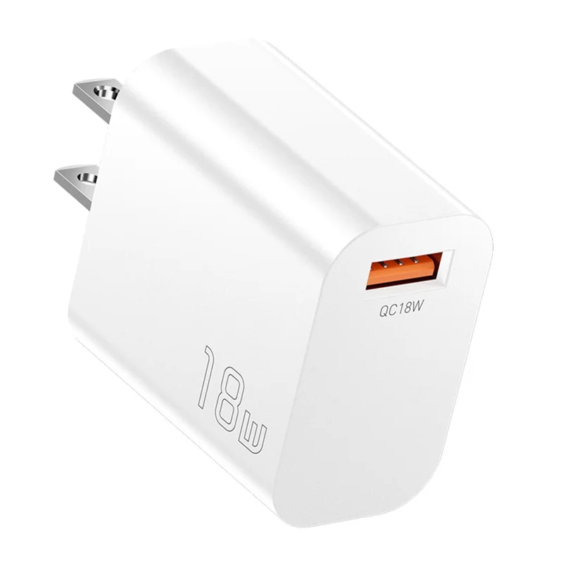 ESSAGER Max 18W Fast Charging USB Wall Charger Travel Power Adapter - White  /  US Plug