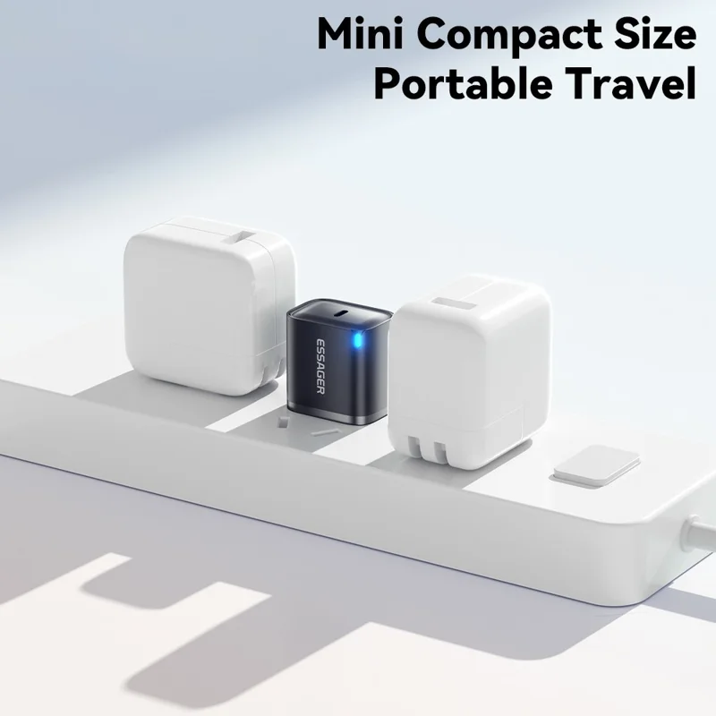 ESSAGER Max 20W USB-C Fast Charger PRO Chip Technology Power Adapter Mini Travel Charging Plug - White /  US Plug