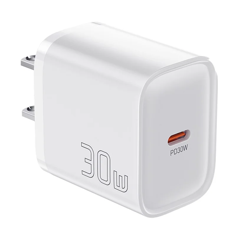 ESSAGER Max 30W USB-C Fast Charger PRO Chip Technology Power Adapter Mini Travel Charging Plug - White  /  US Plug