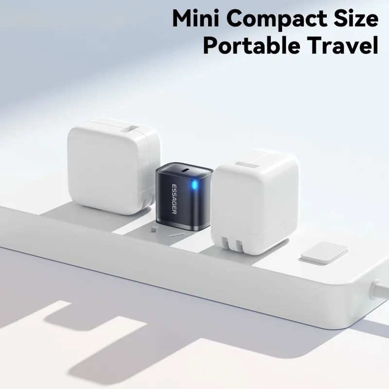 ESSAGER Max 30W USB-C Fast Charger PRO Chip Technology Power Adapter Mini Travel Charging Plug - White  /  US Plug