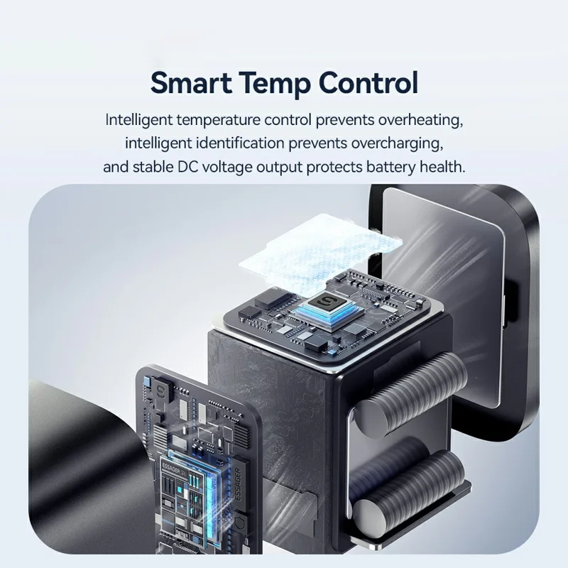 ESSAGER Max 45W USB-A Fast Charger Smart Temperature Control Power Wall Charger Adapter Portable - Black  /  US Plug