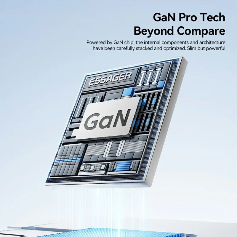 ESSAGER 85W GaN Desktop Charger 3 Type-C + 3 USB-A Multi Device Fast Charging Power Adapter - Black  /  US Plug