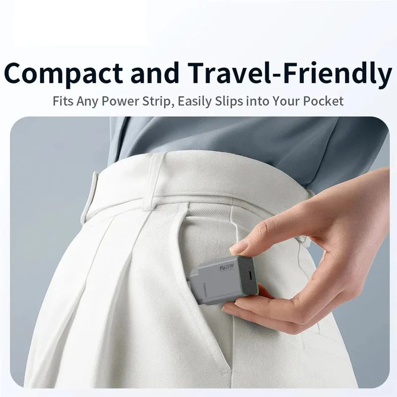 TRANYOO T-EU7 PD 20W Charger with Data Cable Fast Charging Power Adapter Universal Voltage - iP Port