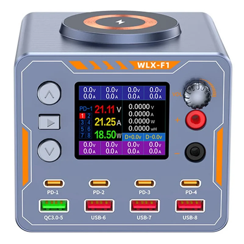 WLX-F1 140W 8 Port Wireless Fast Charger PD QC3.0 Multi-Device Charging Station for Laptop Phone - US Plug