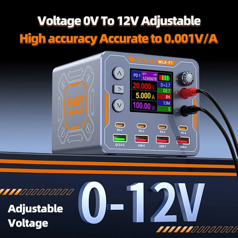 WLX-F1 140W 8 Port Wireless Fast Charger PD QC3.0 Multi-Device Charging Station for Laptop Phone - US Plug