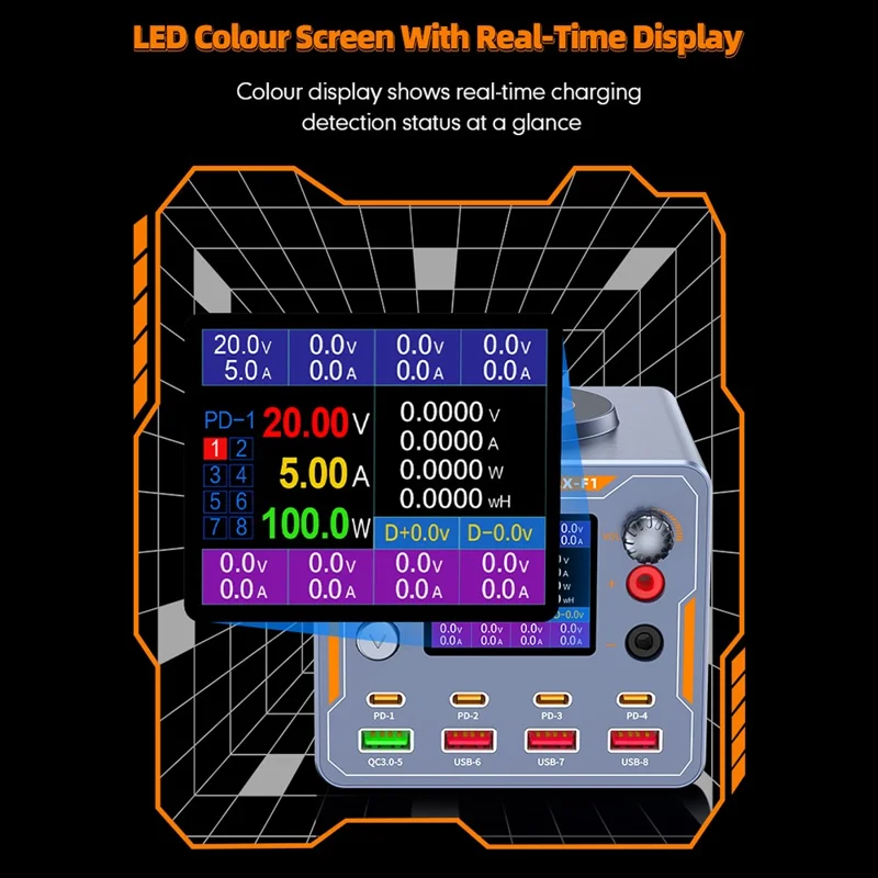 WLX-F1 140W 8 Port Wireless Fast Charger PD QC3.0 Multi-Device Charging Station for Laptop Phone - US Plug