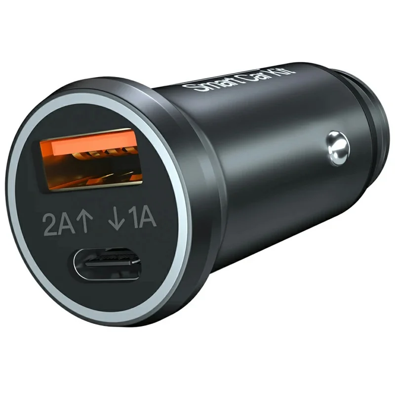 AP200 Mini Anti-Lost Car Charger USB / Type-C Cigarette Lighter Adapter for iPhone iOS