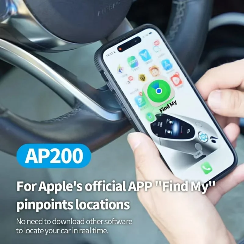 AP200 Mini Anti-Lost Car Charger USB / Type-C Cigarette Lighter Adapter for iPhone iOS