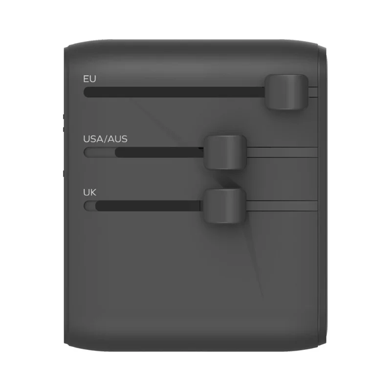 MOMAX UA27 1-World 2 Dual AC Mini GaN Global Adapter 35W Multi-Port Wall Charger Block Charging Station for Travel - Black