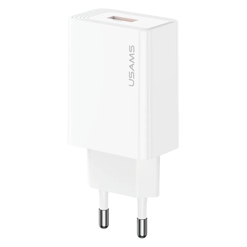 USAMS CC324 T69 QC 18W Fast Charger Adapter Quick Charge Wide Voltage Wall Charger Block, EU Plug