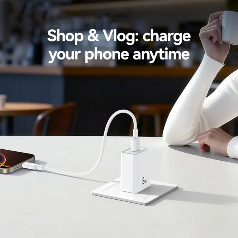 USAMS CC324 T69 QC 18W Fast Charger Adapter Quick Charge Wide Voltage Wall Charger Block, EU Plug