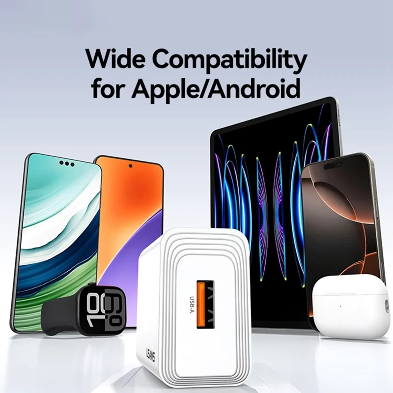 USAMS CC326 T69 Single USB Charger 2.1A Fast Charging Power Adapter Wide Voltage, EU Plug