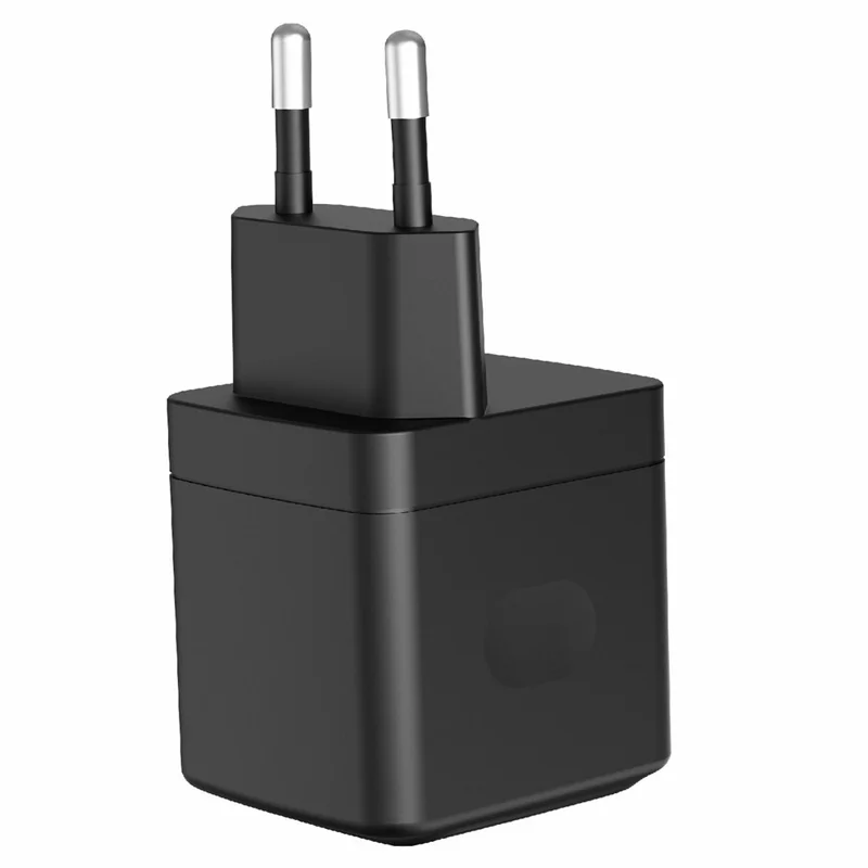 Digitaler 25W PD-Netzteil mit USB-C-Anschluss, schnelles Ladegerät mit Display, EU-Stecker – Schwarz