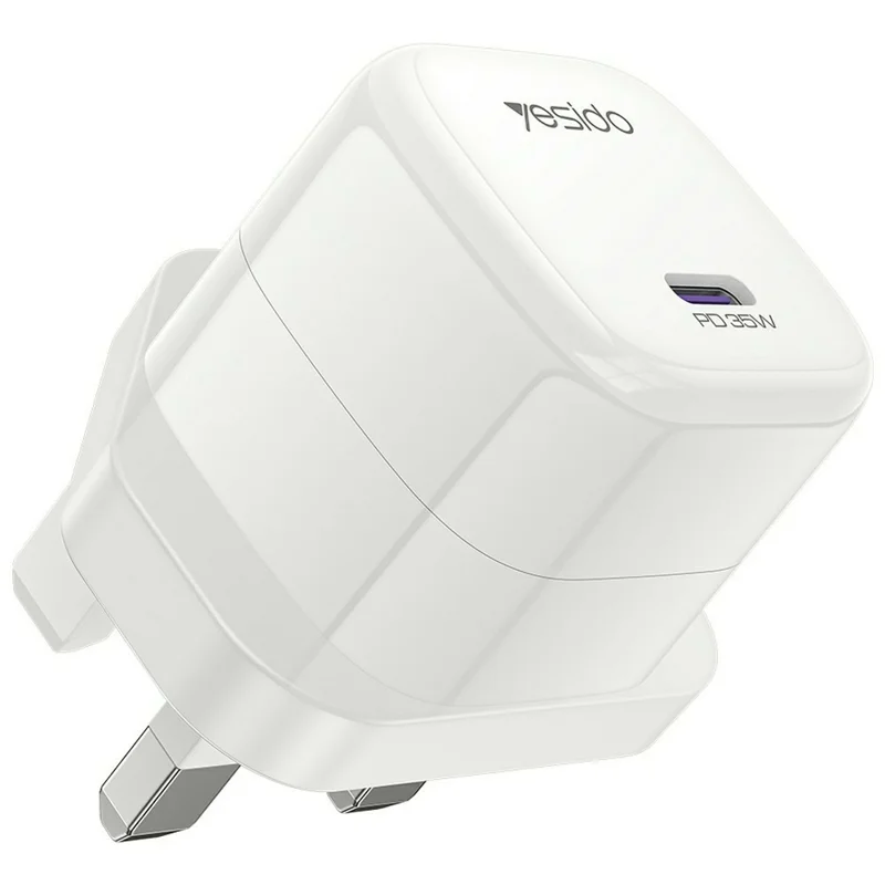 YESIDO YC149 PD 35W Travel Charger Adapter Single Port Type-C Fast Charging Adapter - UK Plug