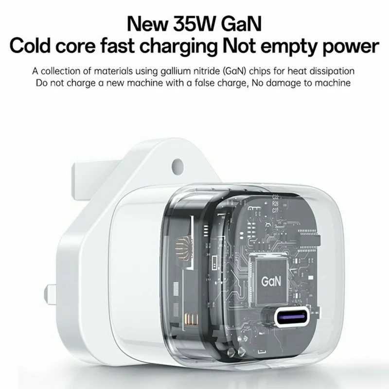 YESIDO YC149 PD 35W Travel Charger Adapter Single Port Type-C Fast Charging Adapter - UK Plug