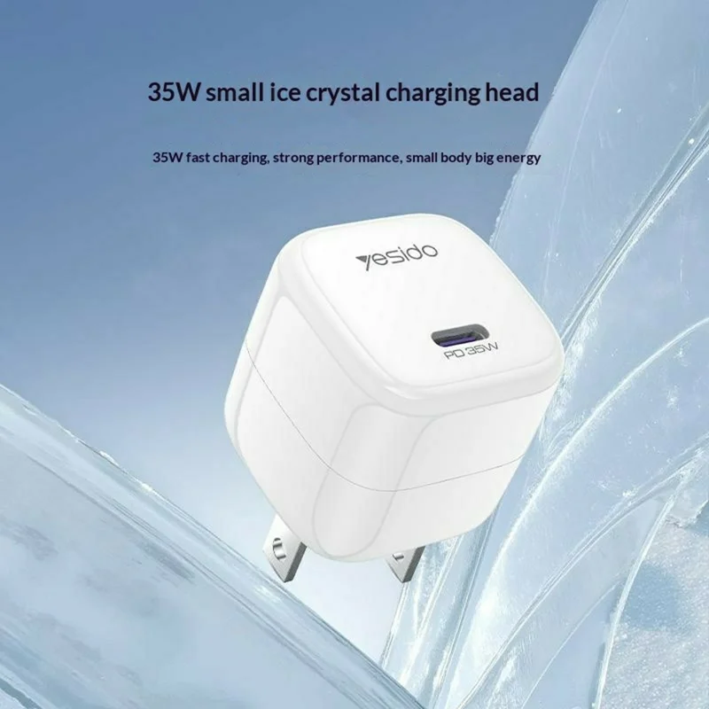 YESIDO YC16U Single USB-C PD 35W Charger Adapter Fast Charging Portable Mini Wall Charger - US Plug
