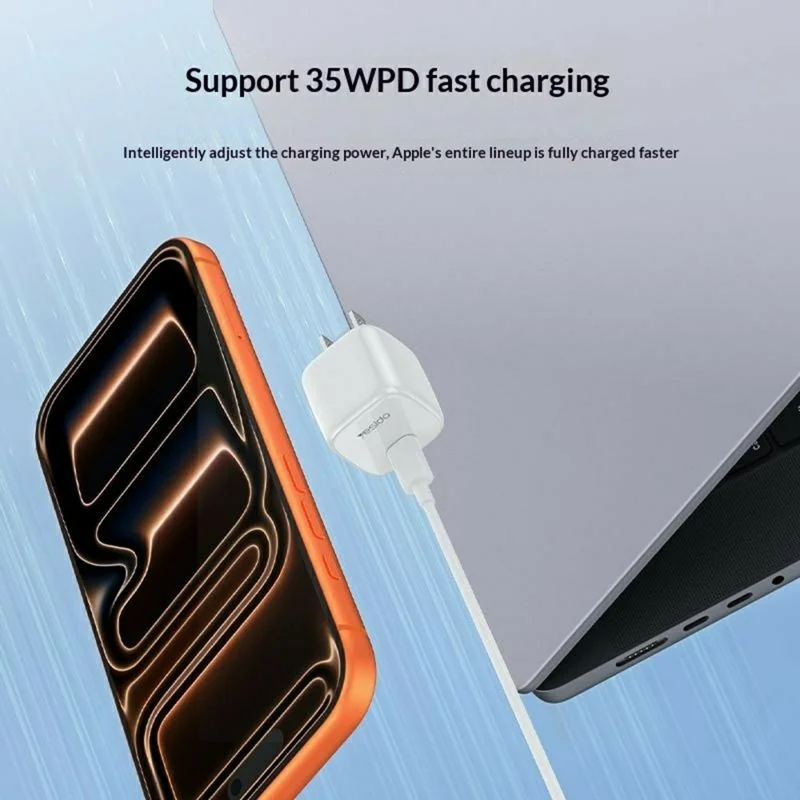 YESIDO YC16U Single USB-C PD 35W Charger Adapter Fast Charging Portable Mini Wall Charger - US Plug