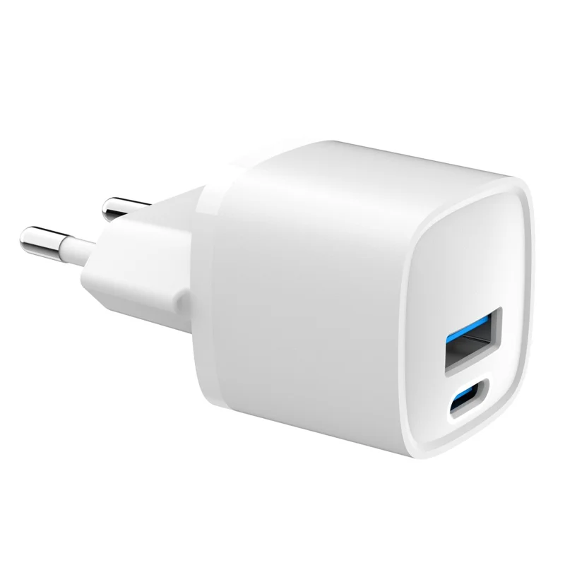 Bulk Purchasing 30W Type-C + USB-A GaN Charger PD 3.0 + QC3.0 Fast Charging Adapter for Smartphones  /  Tablets, EU Plug - White