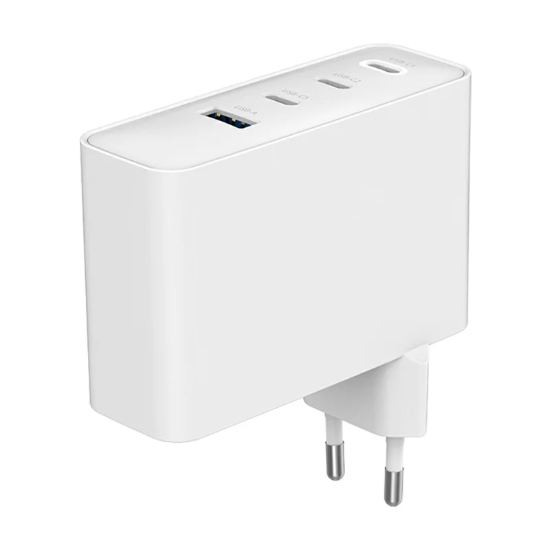 Bulk Purchasing 100W Power Adapter USB-A + 3 Type-C PD 3.0 + QC3.0 GAN Fast Charger for iPhone / Samsung / Xiaomi, EU Plug - White