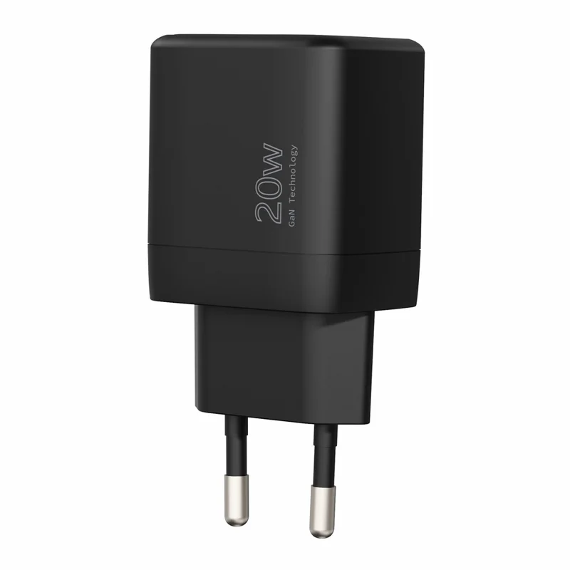 Bulk Purchasing 20W GaN Charger USB-A + Type-C PD 3.0 + QC3.0 Fast Charging Adapter for Smartphones  /  Tablets, EU Plug - Black