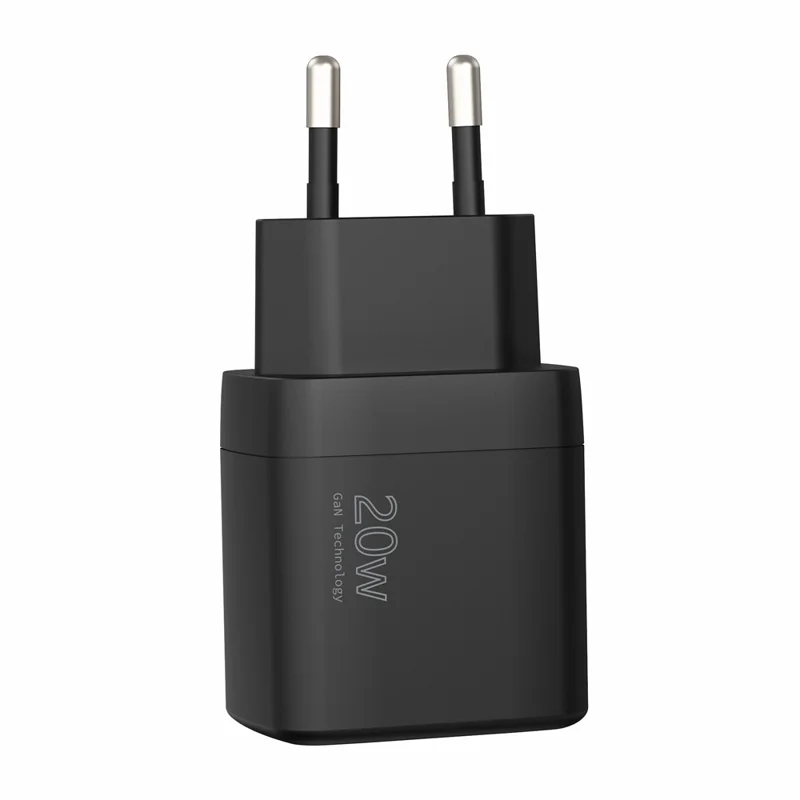 Bulk Purchasing 20W GaN Charger USB-A + Type-C PD 3.0 + QC3.0 Fast Charging Adapter for Smartphones  /  Tablets, EU Plug - Black