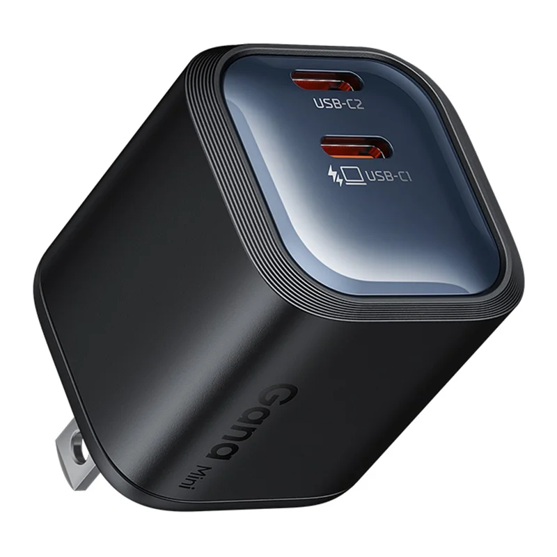 MCDODO CH-1022 US Plug 45W Fast Charging Adapter Dual USB-C GaN Charger for iPhone iPad MacBook Samsung - Black