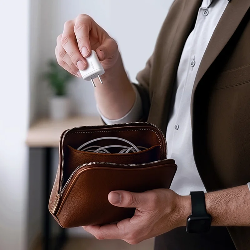 MCDODO CH-1022 US Plug 45W Fast Charging Adapter Dual USB-C GaN Charger for iPhone iPad MacBook Samsung - Black