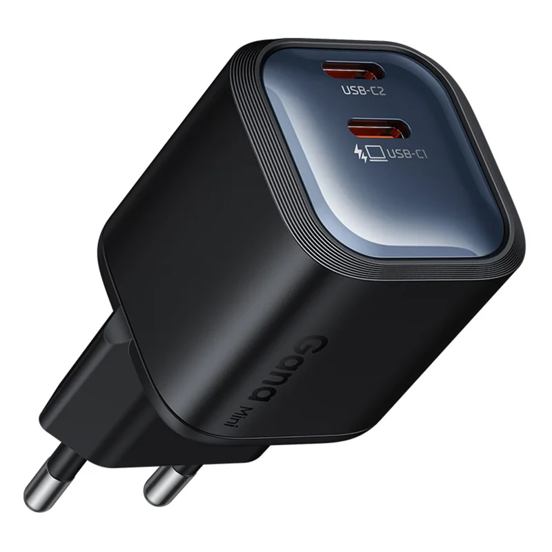 MCDODO CH-1002 EU Plug 45W Fast Charging Adapter Dual USB-C GaN Charger for iPhone iPad MacBook Samsung - Black