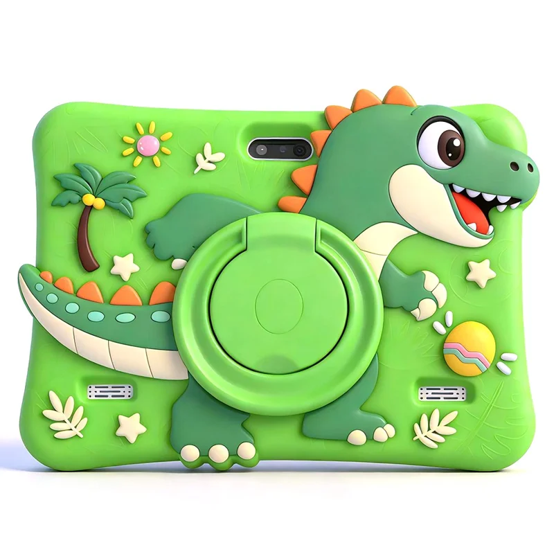 A18 8-Zoll-HD-Bildschirm Android Lern-Tablet mit Doppelkamera, Bildungstablette für Kinder, 2+16 GB / EU-Stecker – Grün