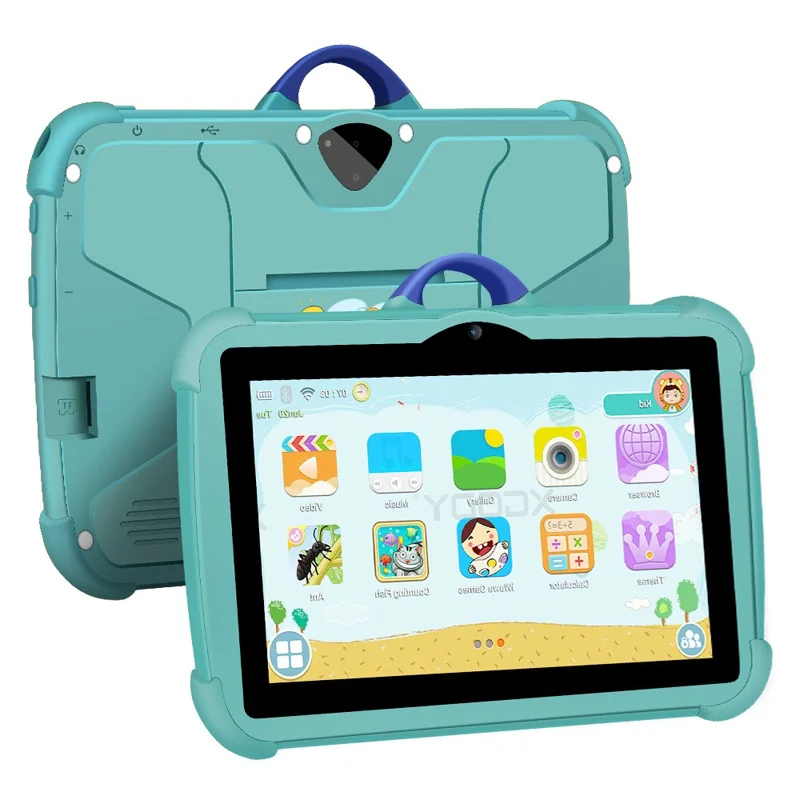 C8 Q88 Series 1+16GB 7 Inch HD Screen Android Kids Learning Tablet PC Dual Camera Educational Tablet with Stand Case, WiFi Version  /  EU Plug - Blue