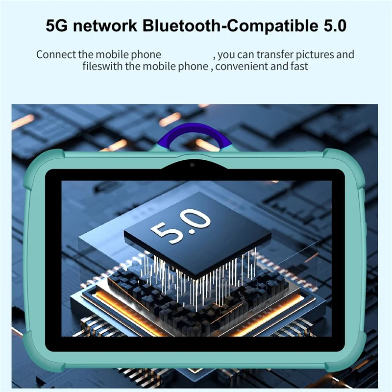 C8 Q88 Series 1+16GB 7 Inch HD Screen Android Kids Learning Tablet PC Dual Camera Educational Tablet with Stand Case, WiFi Version  /  EU Plug - Blue