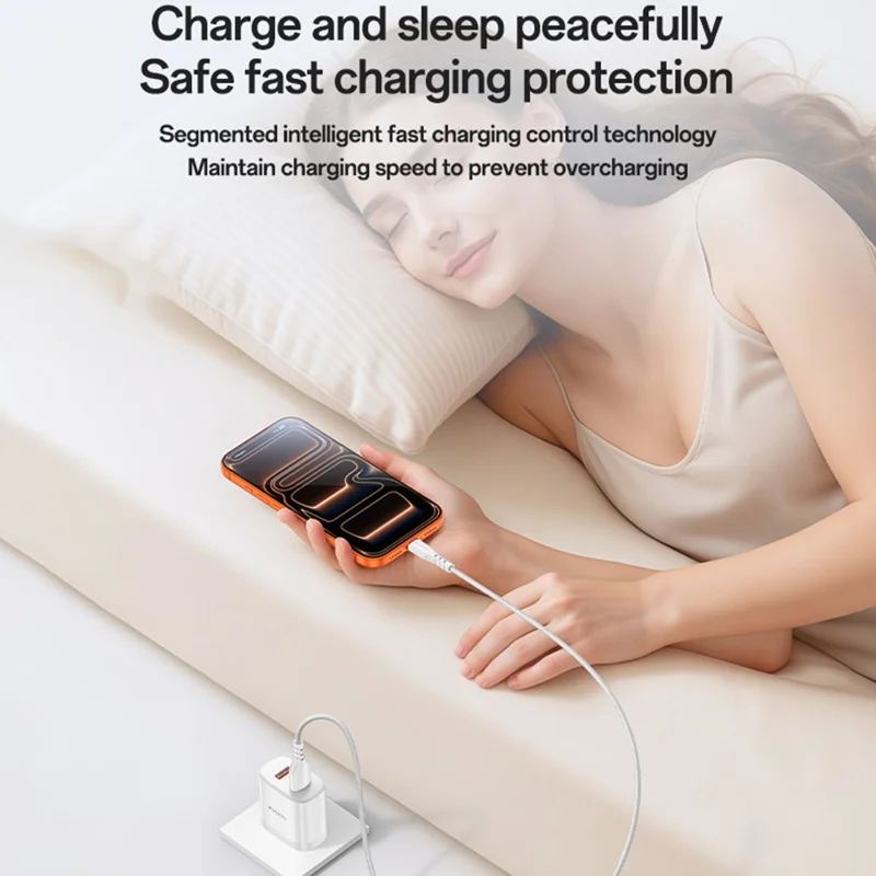 YESIDO YC17U US Plug Dual USB Wall Charger 2.4A 12W Fast Charging Adapter with USB-A to USB-C Cable - White