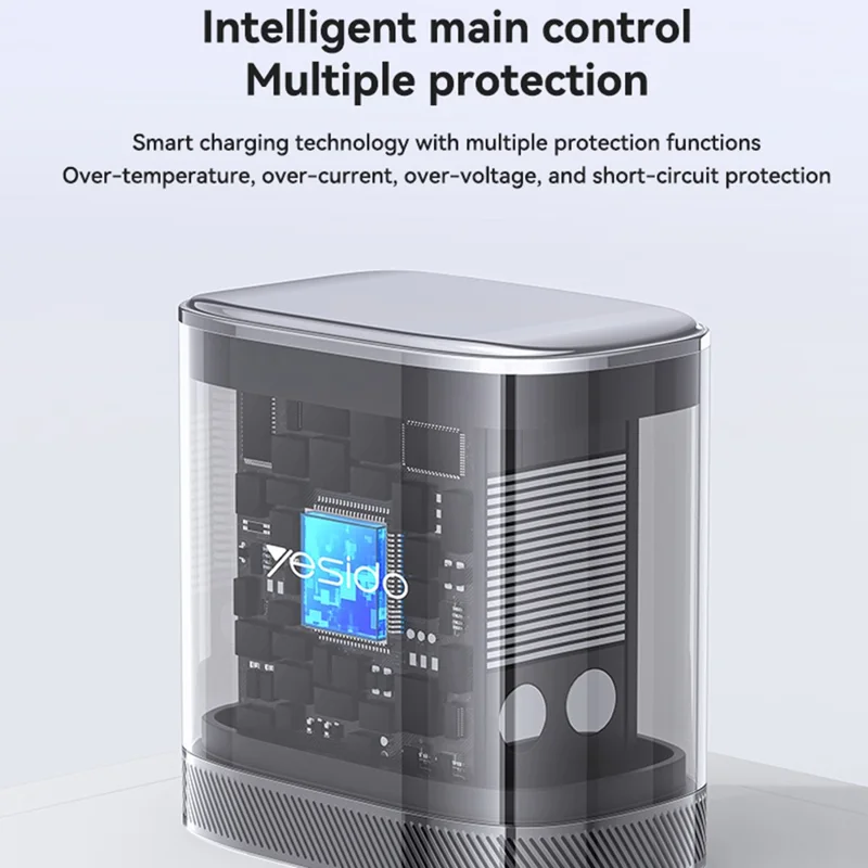 YESIDO YC17U US Plug Dual USB Wall Charger 2.4A 12W Fast Charging Adapter with USB-A to USB-C Cable - White