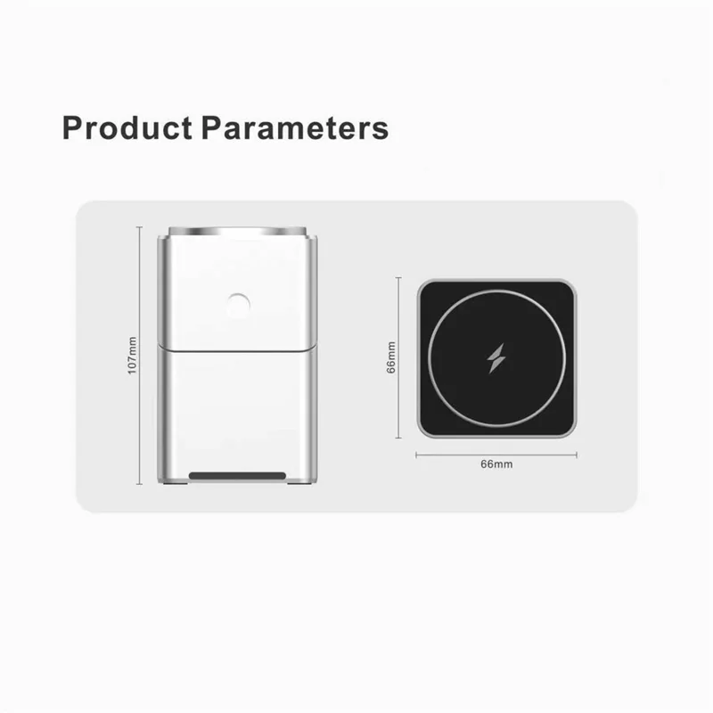 W10 3 in 1 Magnetic Wireless Charger 15W Fast Charging Stand for iPhone Samsung Phone Watch Earbuds - Grey
