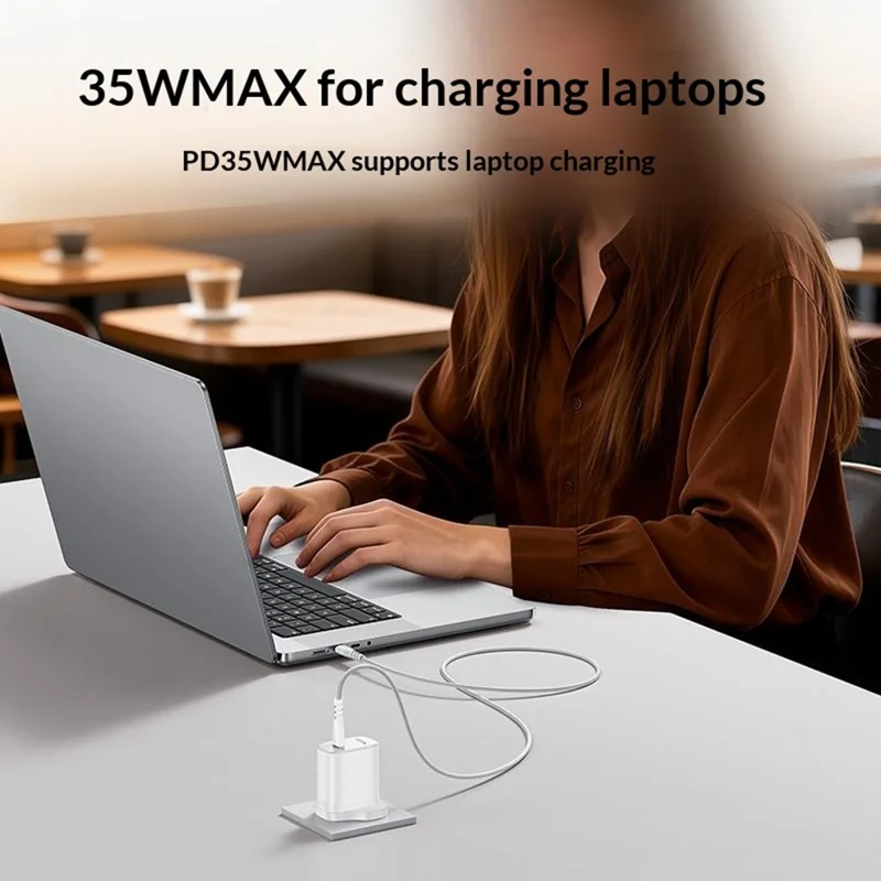 YESIDO YC153 UK Plug PD 35W USB-C Wall Charger Fast Charging Adapter with 1m Type-C Cable for Laptop Phone - White