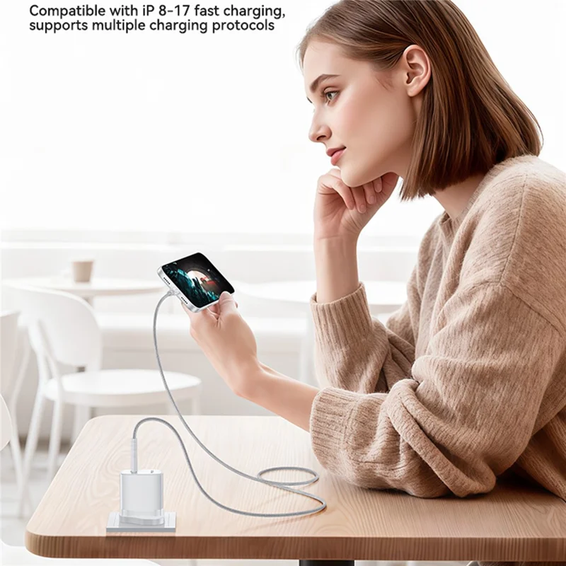 YESIDO YC153 UK Plug PD 35W USB-C Wall Charger Fast Charging Adapter with 1m Type-C Cable for Laptop Phone - White