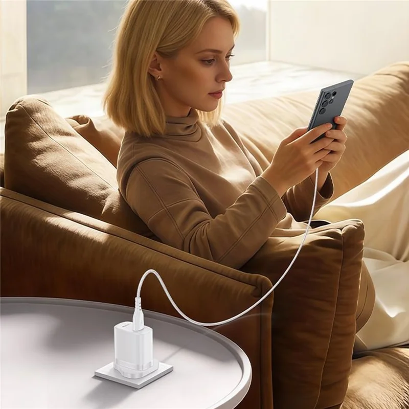 YESIDO YC157 UK Plug QC 3.0 18W USB-A Fast Charging Adapter Wall Charger with 1m USB-A to Type-C Cable - White