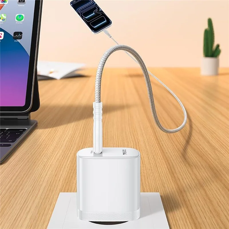 YESIDO YC105 EU Plug PD 20W USB-C Fast Charging Adapter Wall Charger with 1m Type-C Cable for iPhone iPad - White